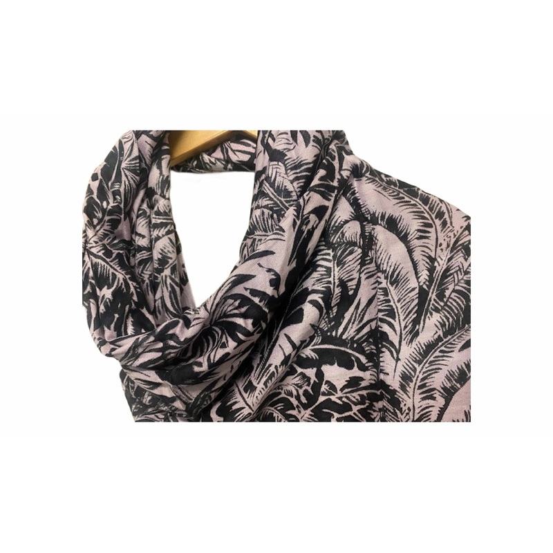 Mauve Abstract – Printed Poly Cotton Blend Scarf