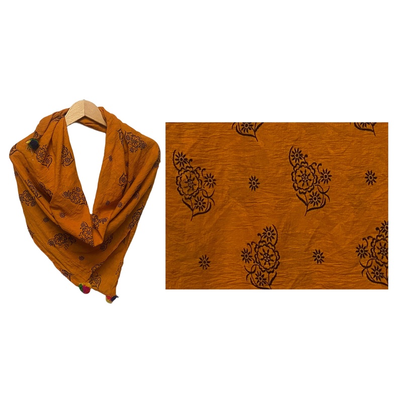 Orange/Black –  Ethnic Square Scarf