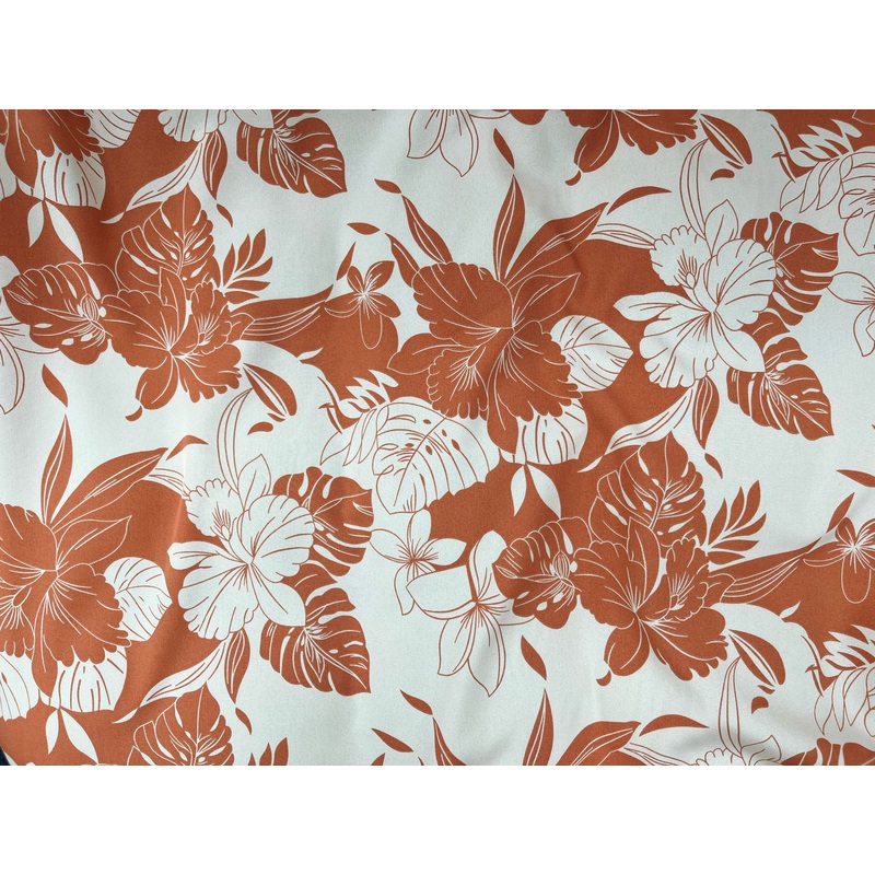 Palm – Printed Crepe Fabric Terracotta