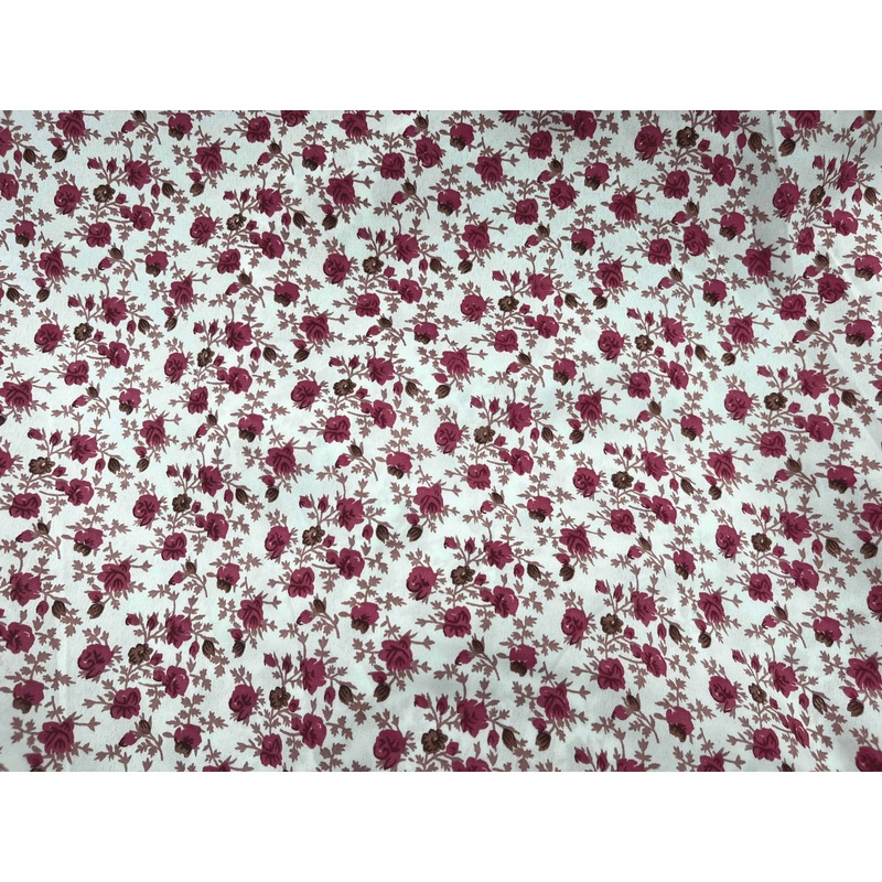 Small Rose – Clearance Printed Crepe Cherry