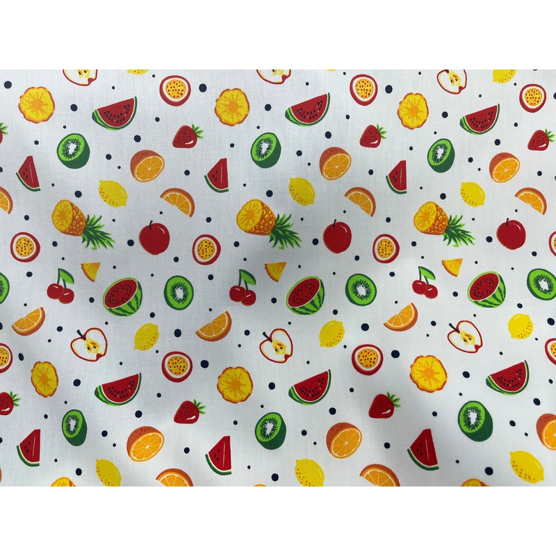 So Fruity  – Cotton Poplin Patchwork White
