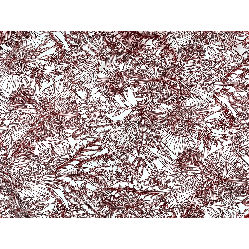 Woodland Palm – Printed Crepe Fabric Russet