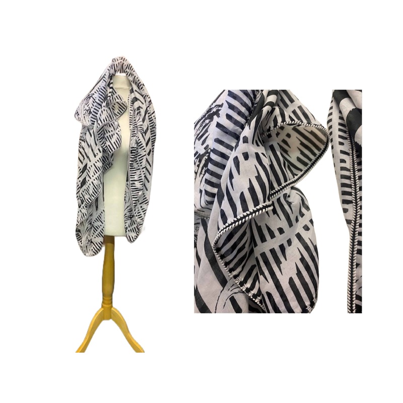 Black/White Large Square Scarf