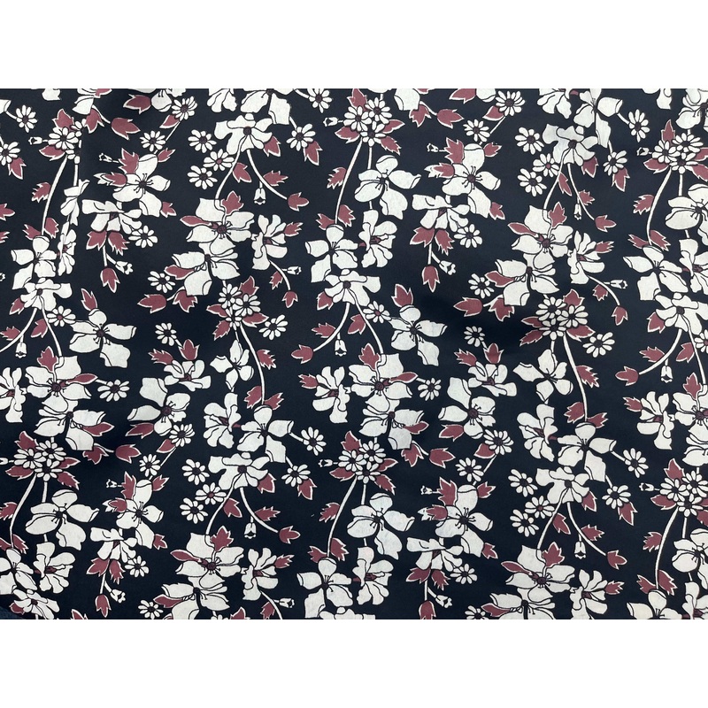 Cassia – Clearance Printed Crepe Fabric Black