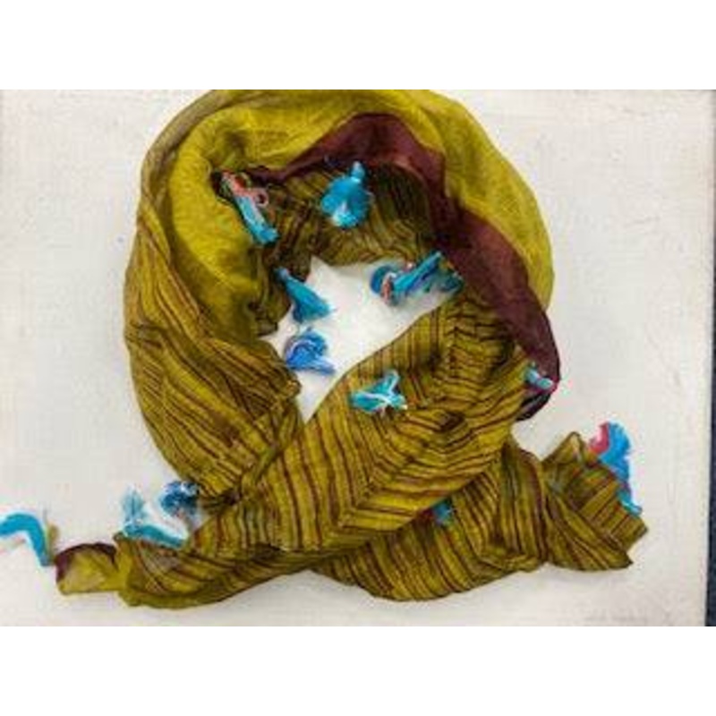 Lime/Maroon Striped –  Ethnic Square Scarf