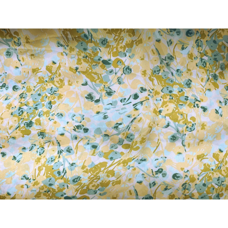 Lustre – Printed Silky Satin Fabric Lemon