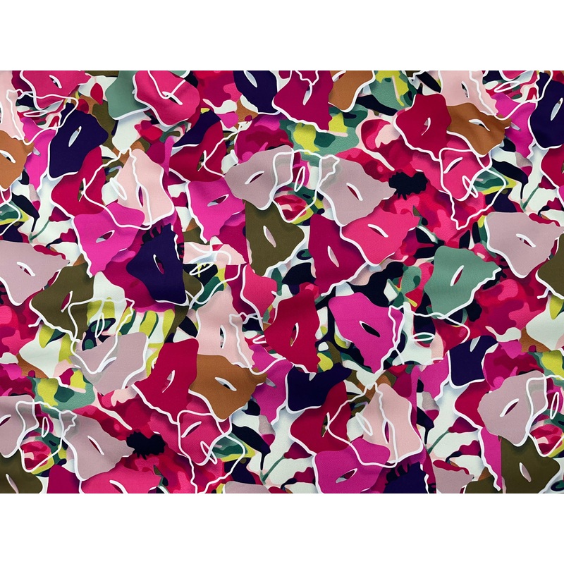 Mosaic – Super Deluxe Satin Fabric Fuchsia