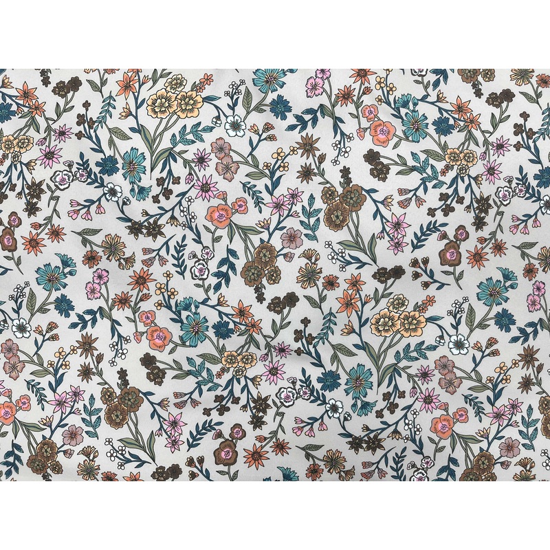 Stone Floral – Printed Peachskin Fabric Stone