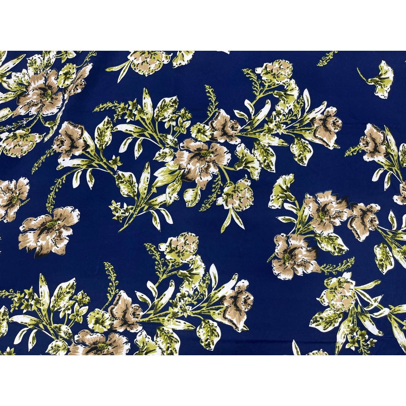 Tuberose – Clearance Printed Crepe Fabric Navy