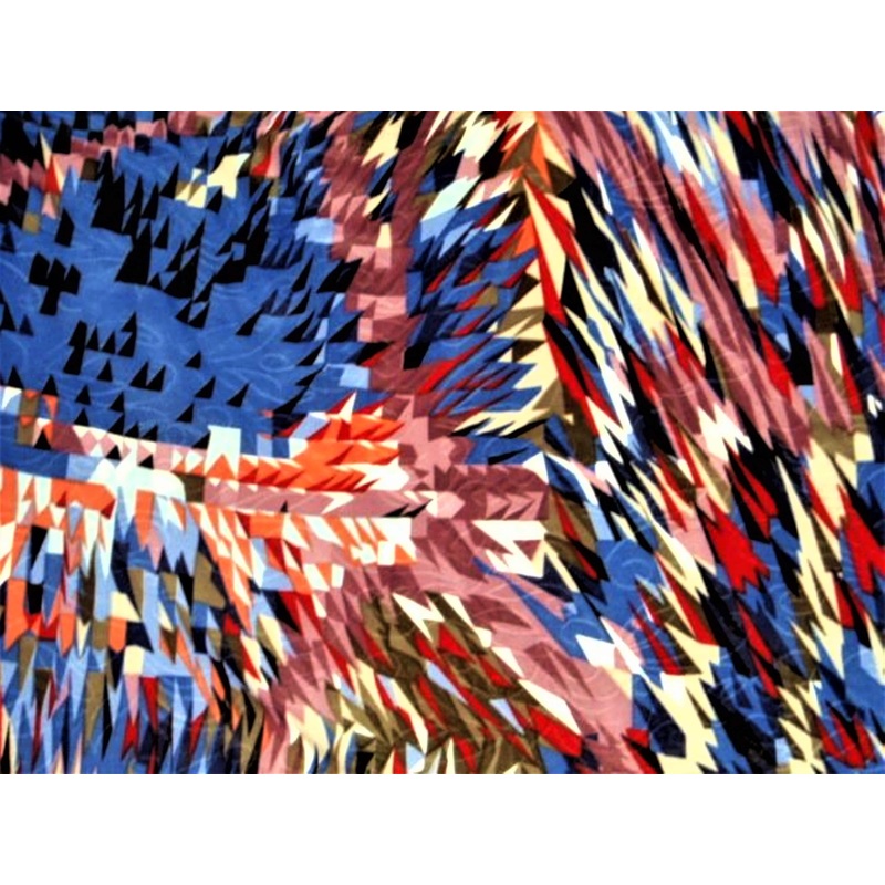 Abstract Print – 4 Way Spandex Blue