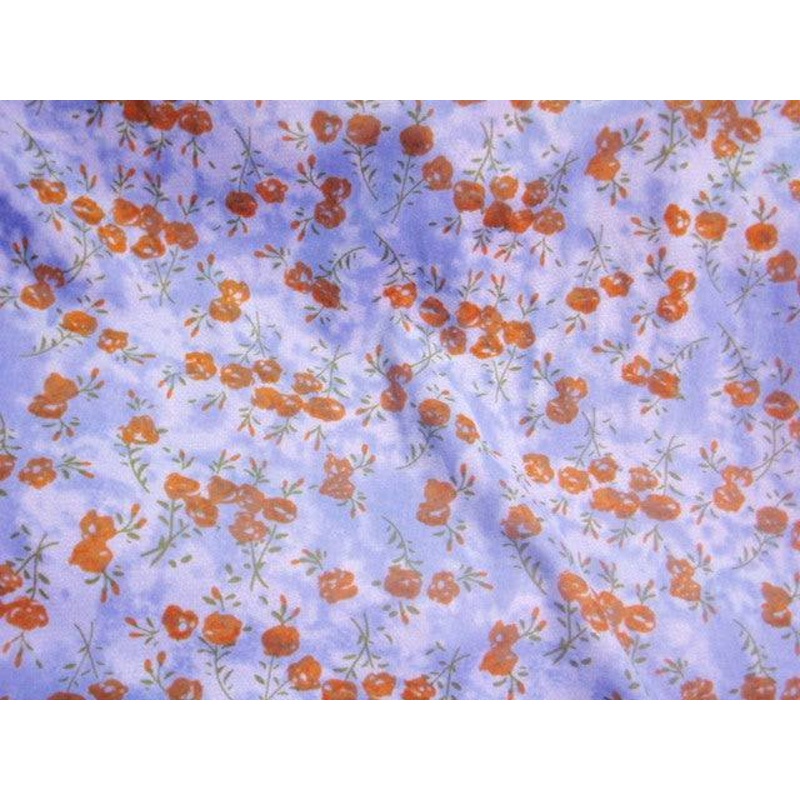 Floral – Crepe Print Blue/Mustard