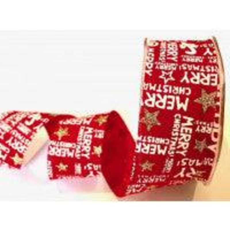 Merry Christmas Ribbon btb 210 Red
