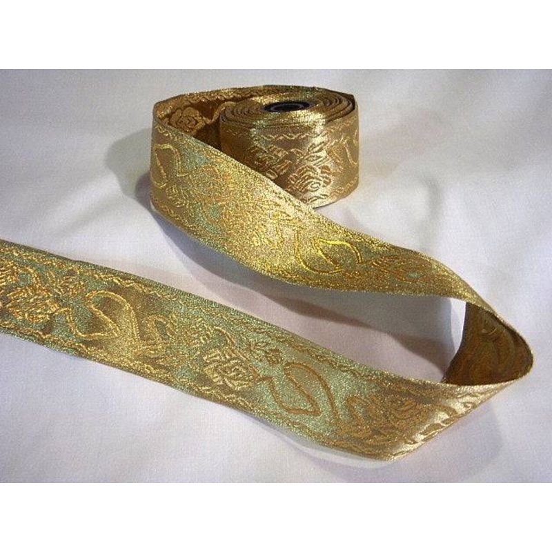 Metallic Woven Ribbon Gold 30mm