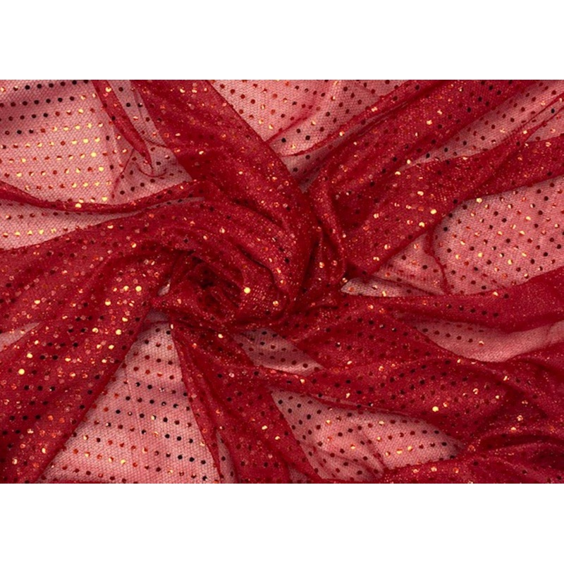Round Polka Dots Sequin 3mm – Jersey Knit Black/Cerise
