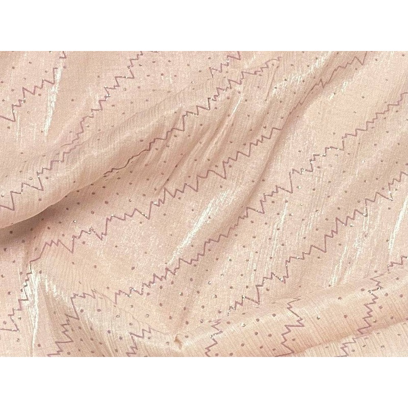 Zig Zag – Shimmer Embossed Peachy Pink
