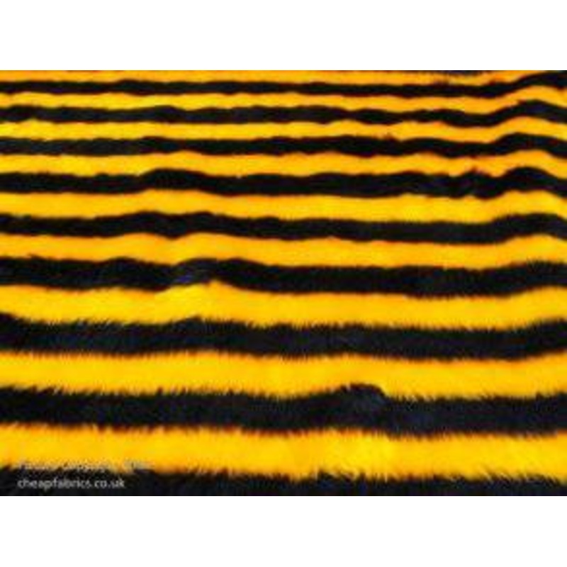 Bumble Bee -Novelty Faux Print Fur Black/Yellow