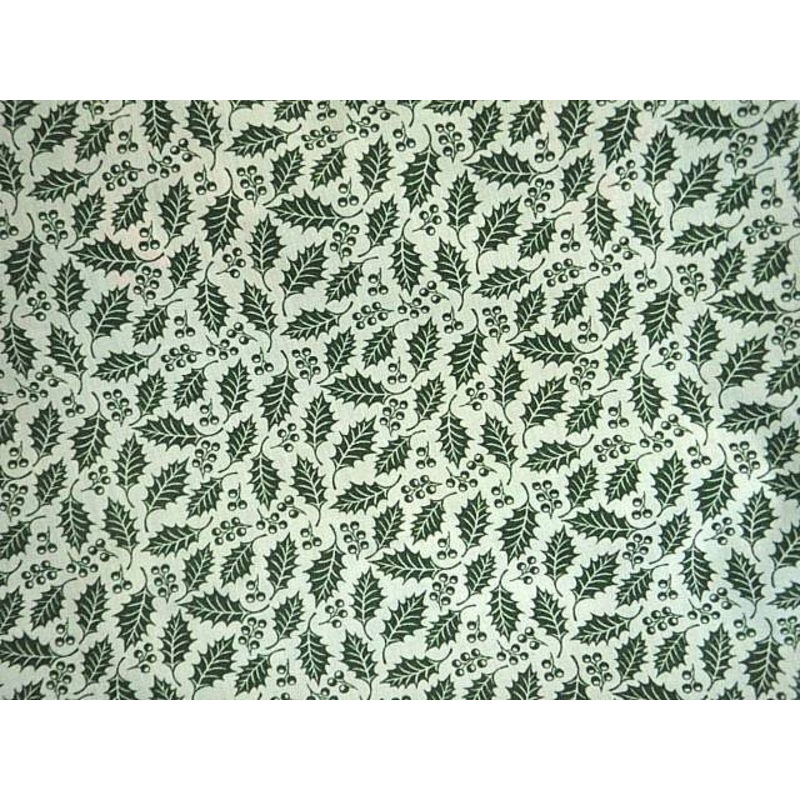 Christmas Holly – Poly/Cotton Print Green