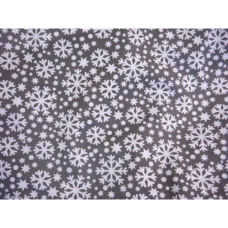 Christmas Snowflake – Poly/Cotton Print White/Green