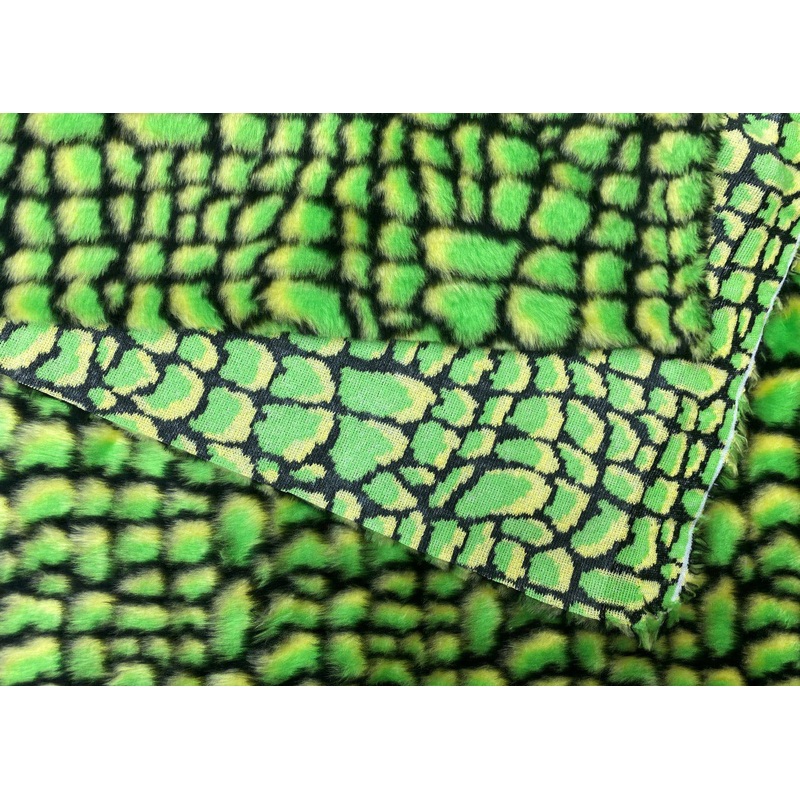 Crocodile – Novelty Faux Print Fur Green
