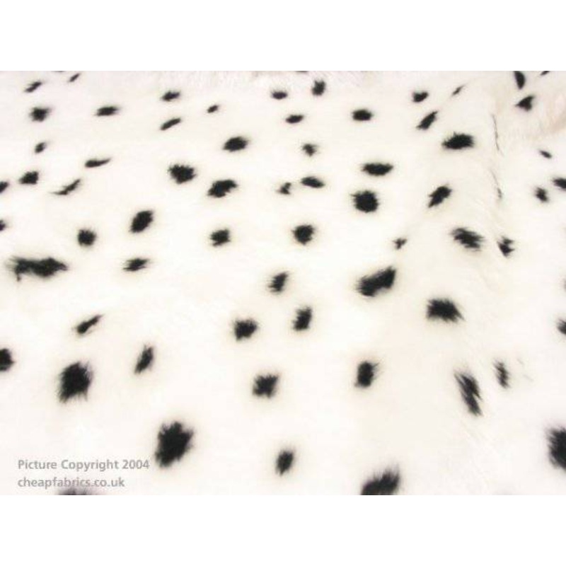 Dalmatian – Novelty Print Faux Fur White/Black