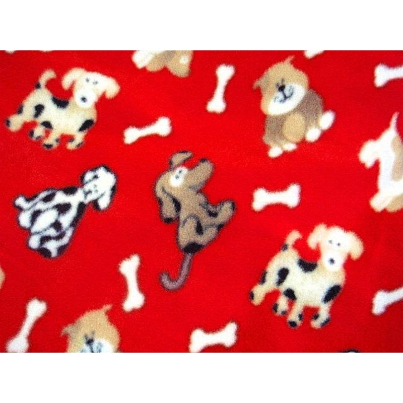 Dog Bone – Fleece Print Red