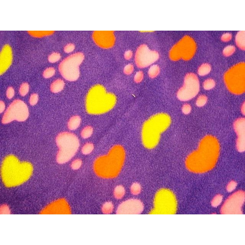 Hearts And Paws – Fleece Print Purple
