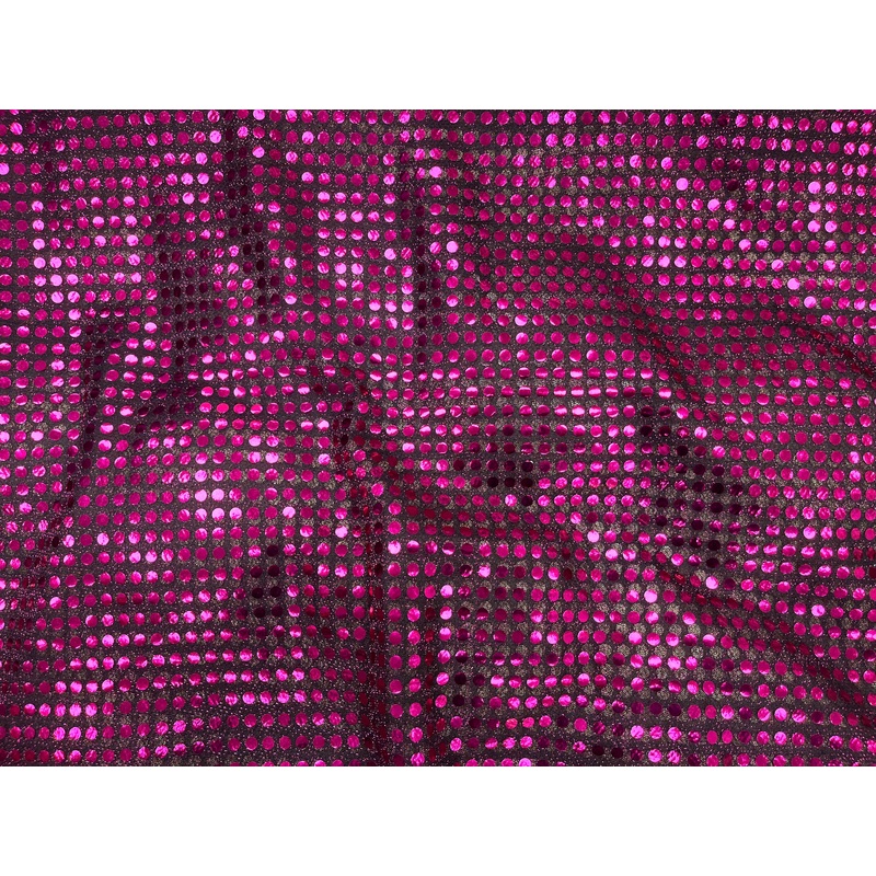 Polka Dots Sequin 6mm – Jersey Knit Black/Cerise