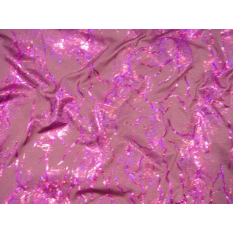 Psychedelic Foil –  4 Way Jersey Stretch Pink