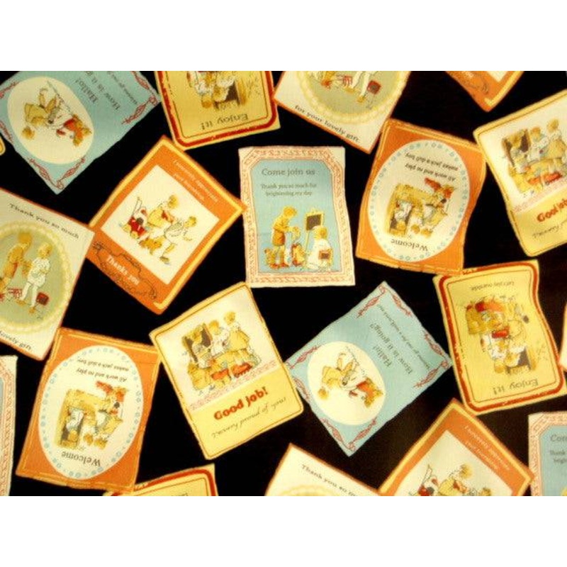 Vintage Notes – Cotton Poplin Patchwork Black