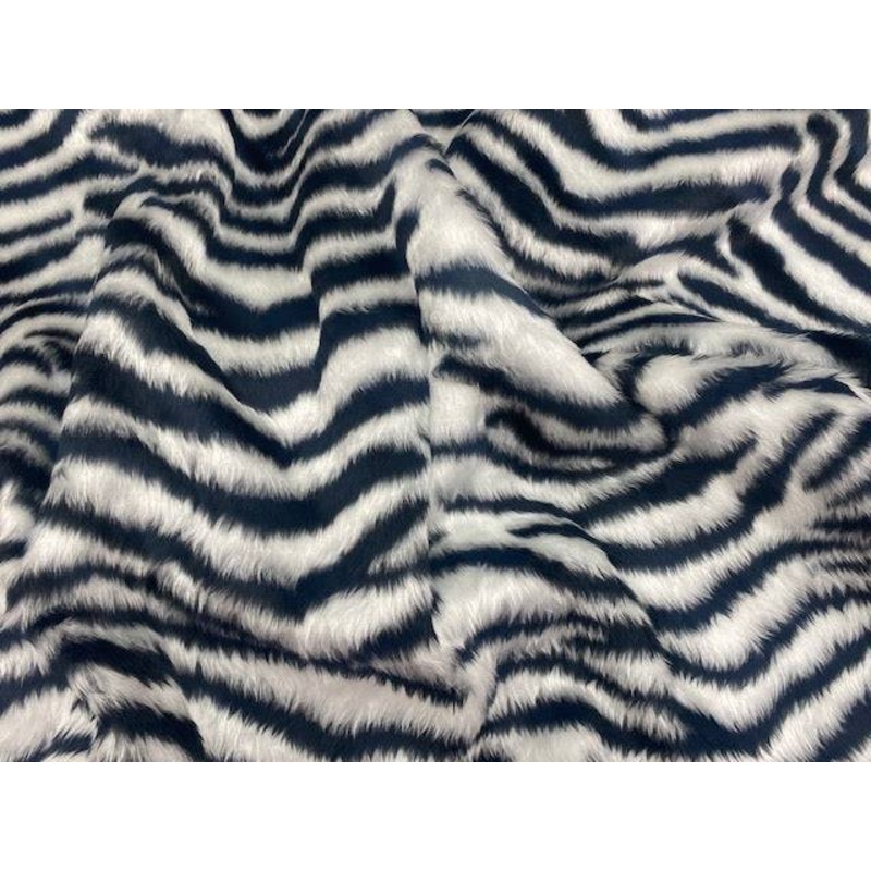 Zebra – Novelty Print Faux Fur White/Black