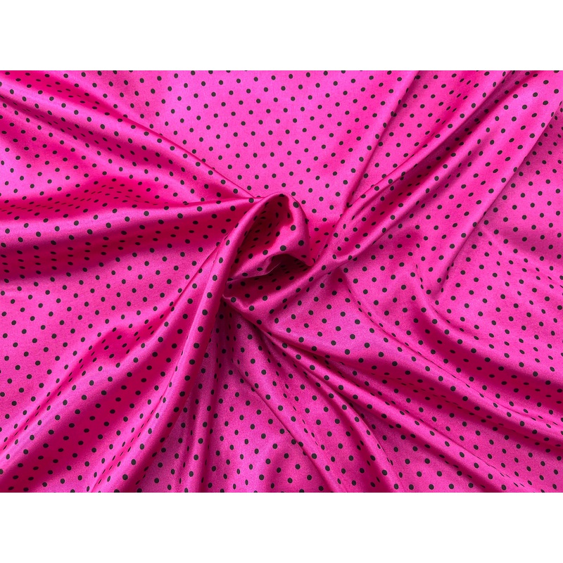 3mm Polka Dot Satin Fabric Cerise
