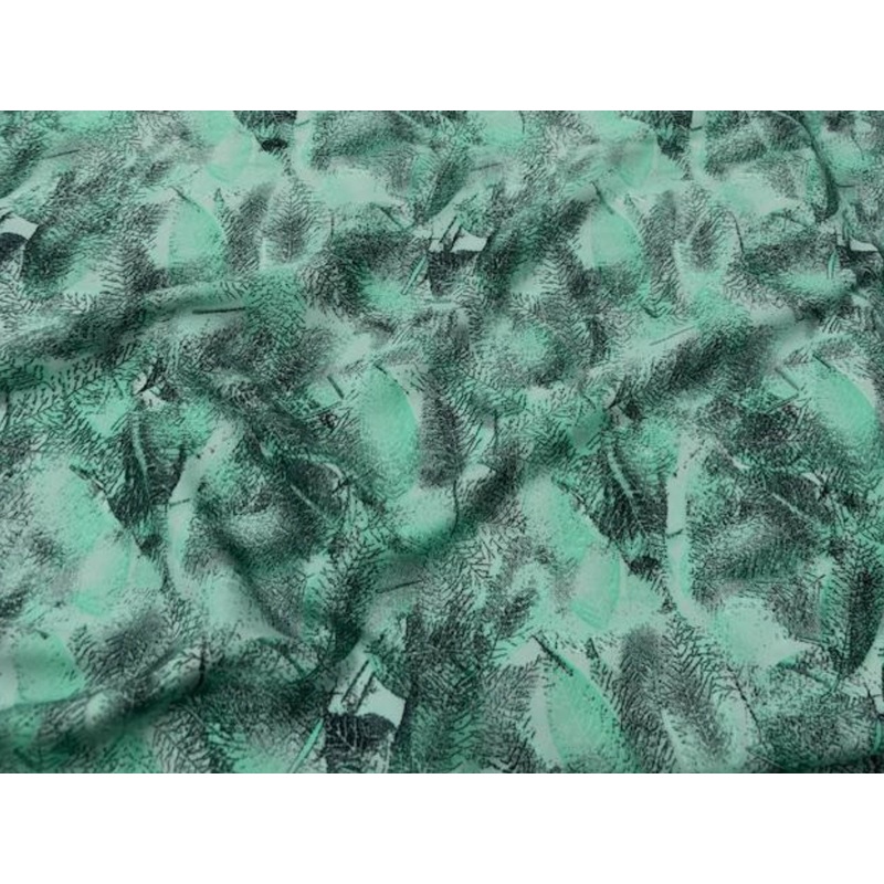 Clearance Printed Crepe Fabric – Shaded Leaf Green