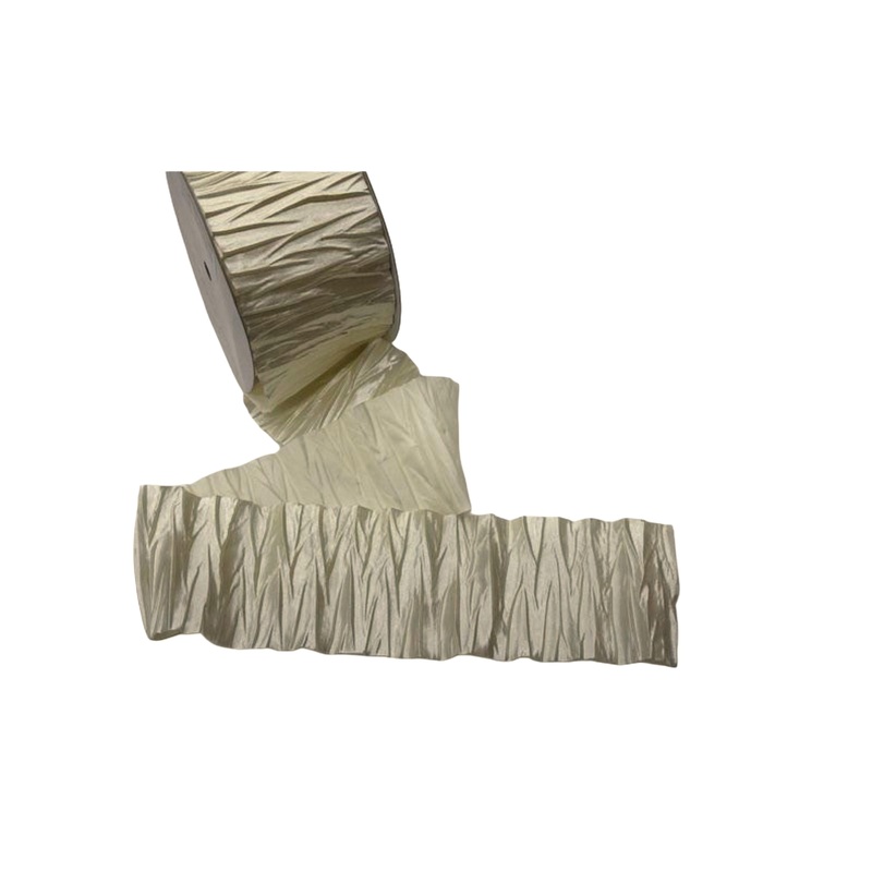 Crinkle Satin Ribbon – Cream (70mm)
