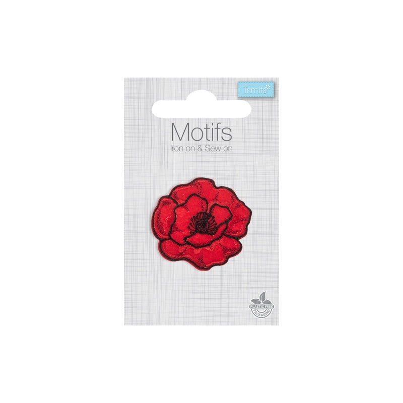 Iron -On & Sew-On Motif Patch – Poppy