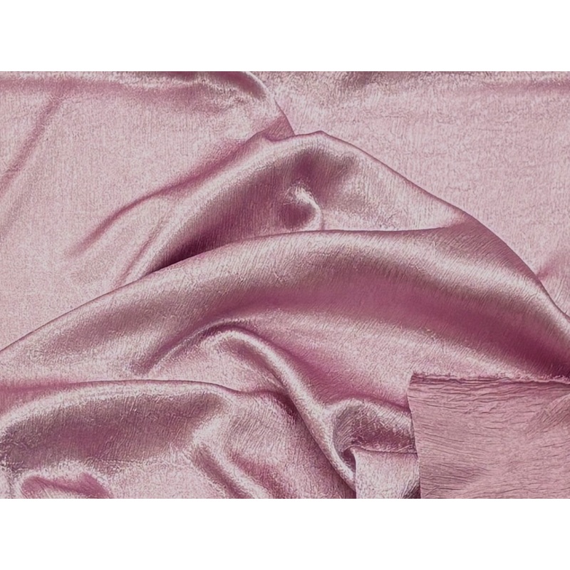 Plain Satin Crush Fabric Rose Pink