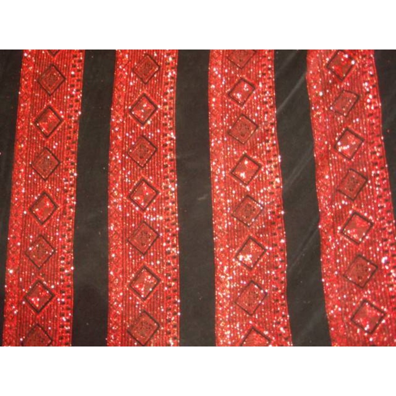 Black/Red Striped – Glitter Jersey Black/Red