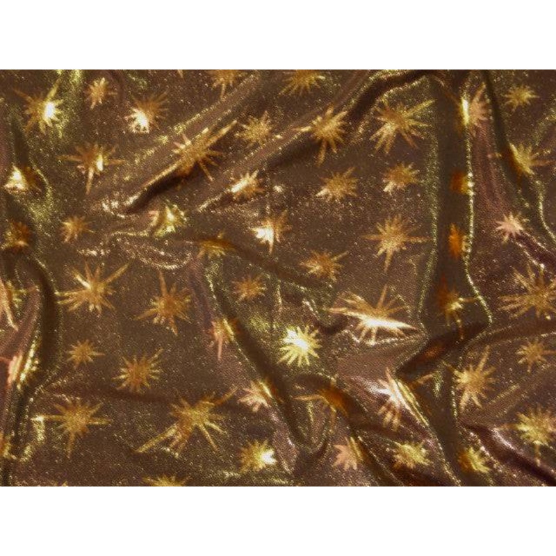 Foil Star Print – 4 Way Stretch Olive/Copper