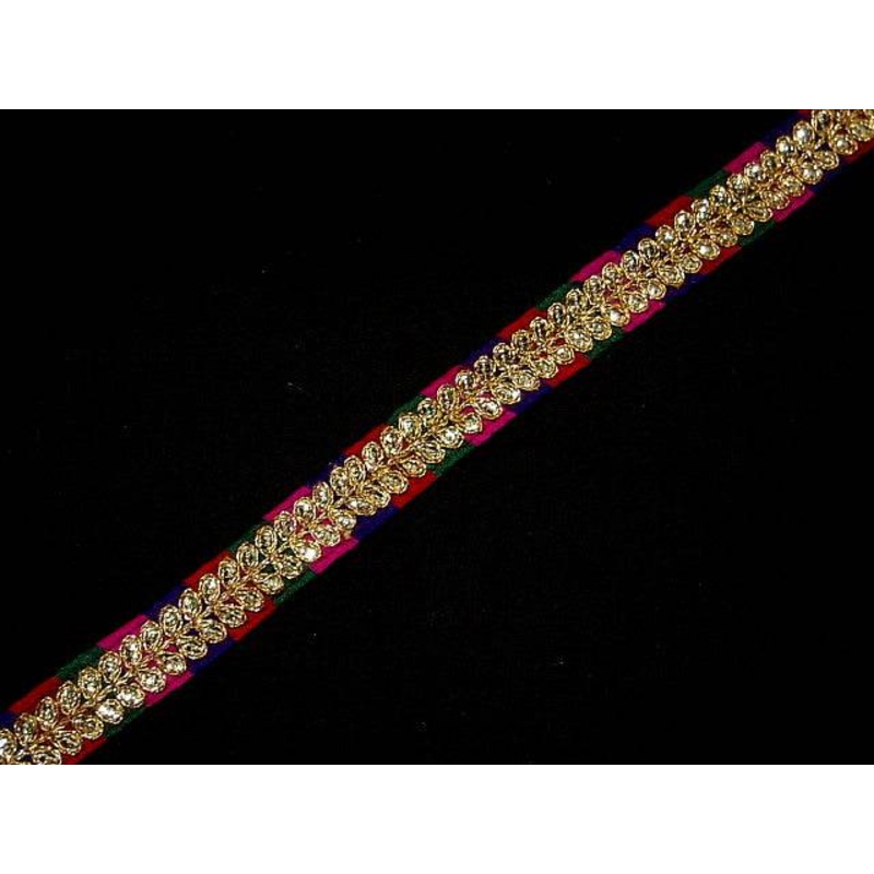 Metallic Gimp Ribbon- Colourful Trim Cerise