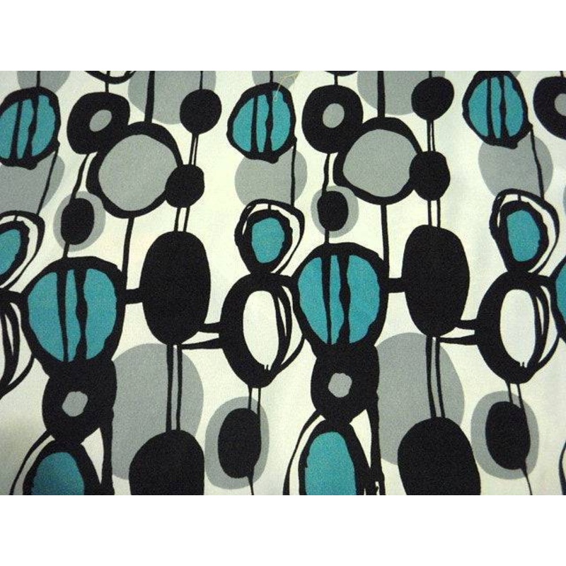 Oval Retro – Printed Crepe Black/Jade