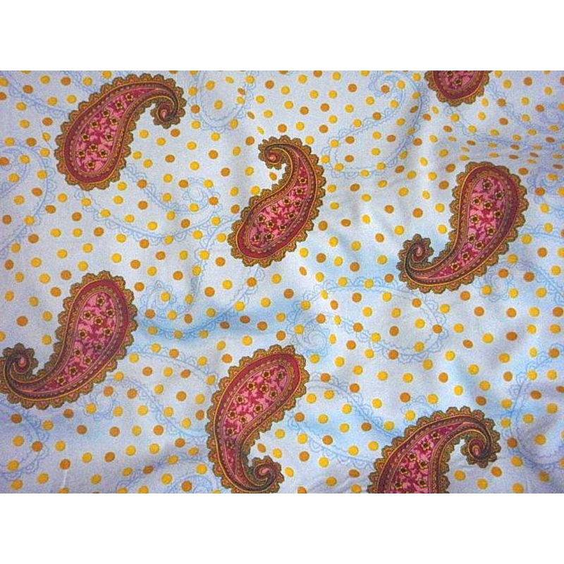 Paisley – Printed Crepe Aqua