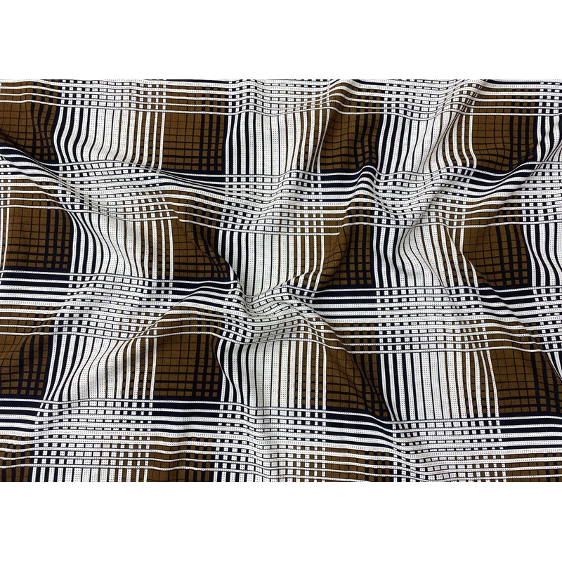 Tartan – Printed Crepe Brown