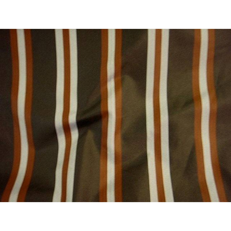 Narrow Striped Crepe Fabric Brown