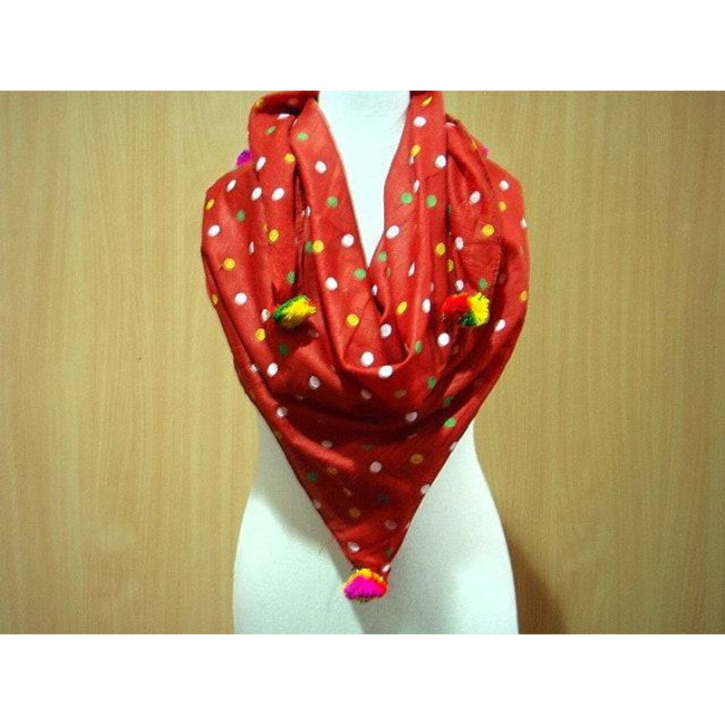 Polka Dot – Printed Poly Cotton Blend Scarf Royal