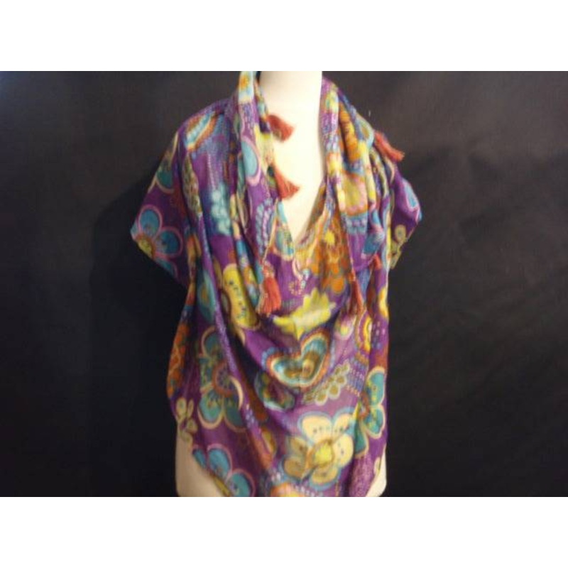 Purple Flower – Printed Poly Cotton Blend Scarf