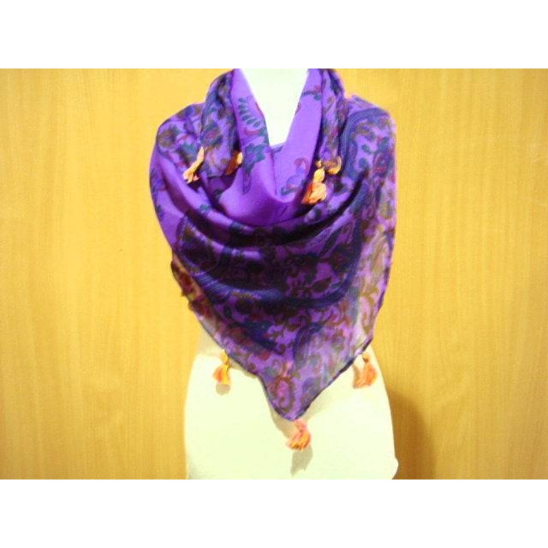 Purple Paisley – Printed Chiffon Scarf