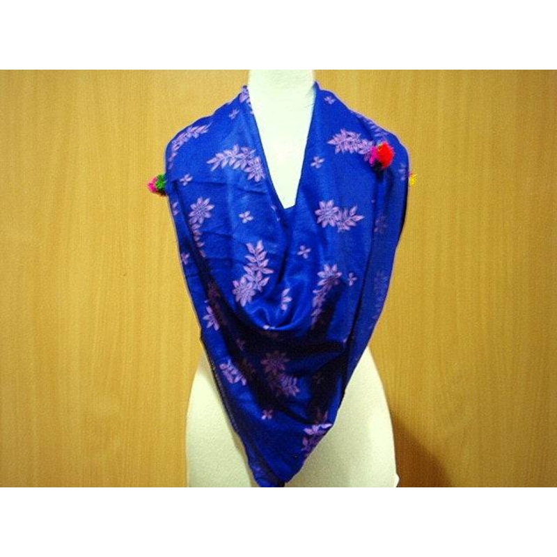 Purple/Pink – Printed Poly Cotton Blend Scarf