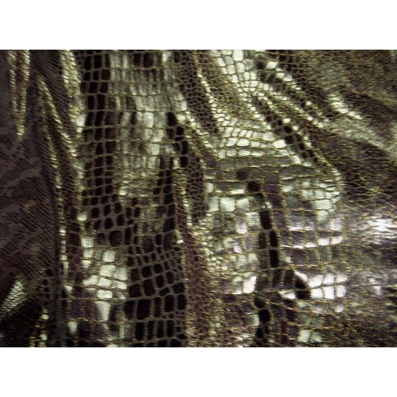 Snakeskin – Wet Look Jersey Black/Gold