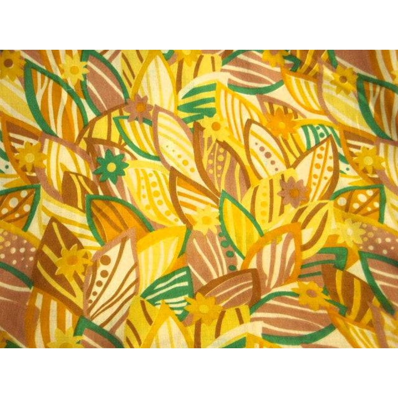 Yellow Floral Garden – Poly/Cotton Print Yellow