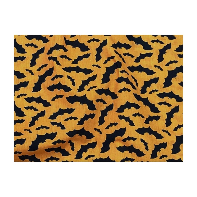 Bats – Halloween Poly/Cotton Print Orange