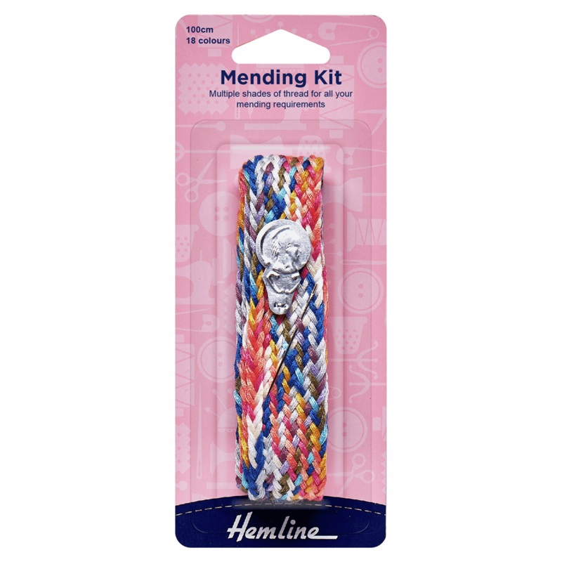 Fabric Mending Kit: 100cm – 18 Colours Multi